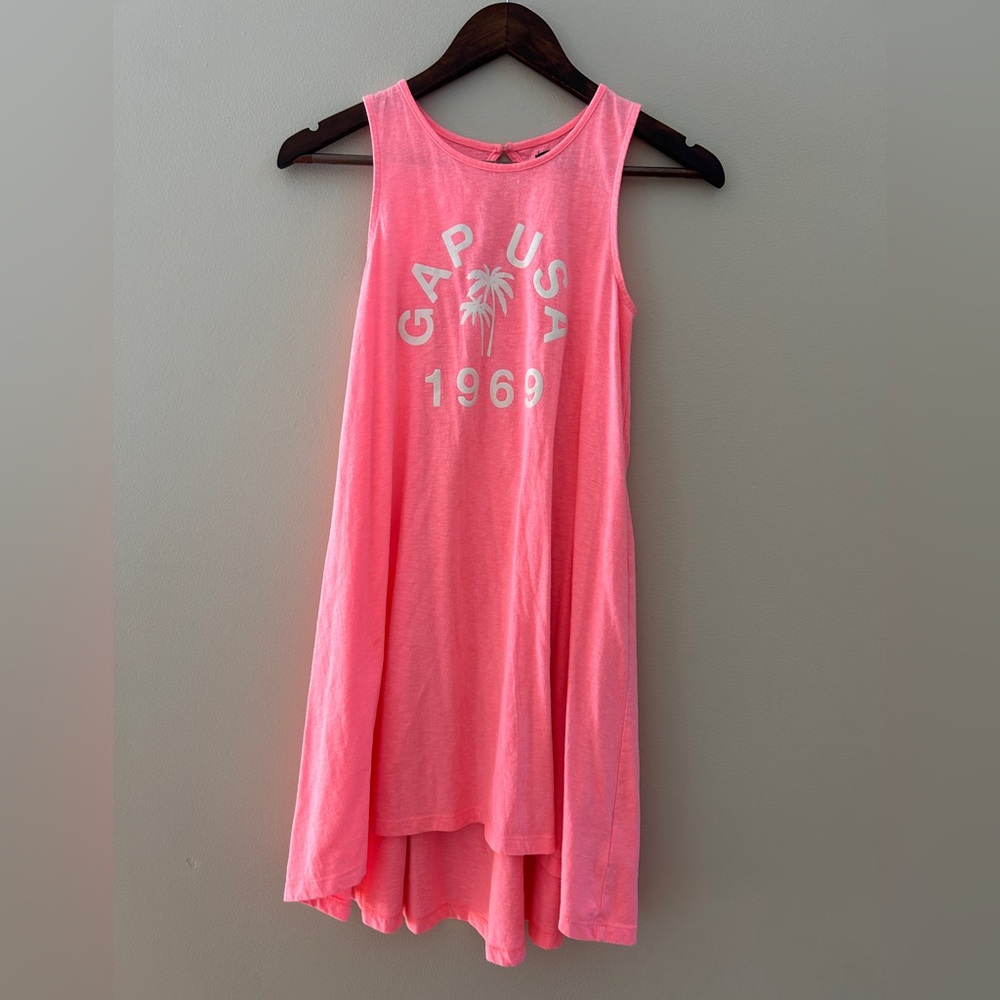 GAP Pink Graphic Swing Tank Dress